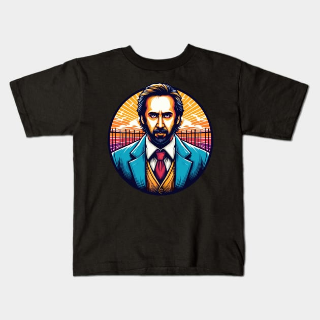 Nick Cage Kids T-Shirt by dolanjaran